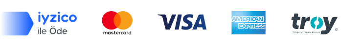 iyzico ile güvenli ödeme - Visa, Mastercard, American Express, Troy